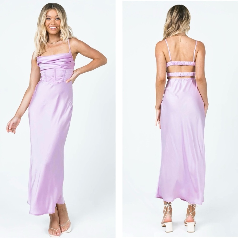 Princess Polly Lillie Midi Dress In Purple Size 10